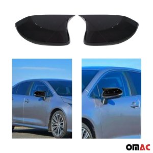 Toyota Corolla Mirror Cover - Omac - Bat Model - Gloss Piano Black - 2019